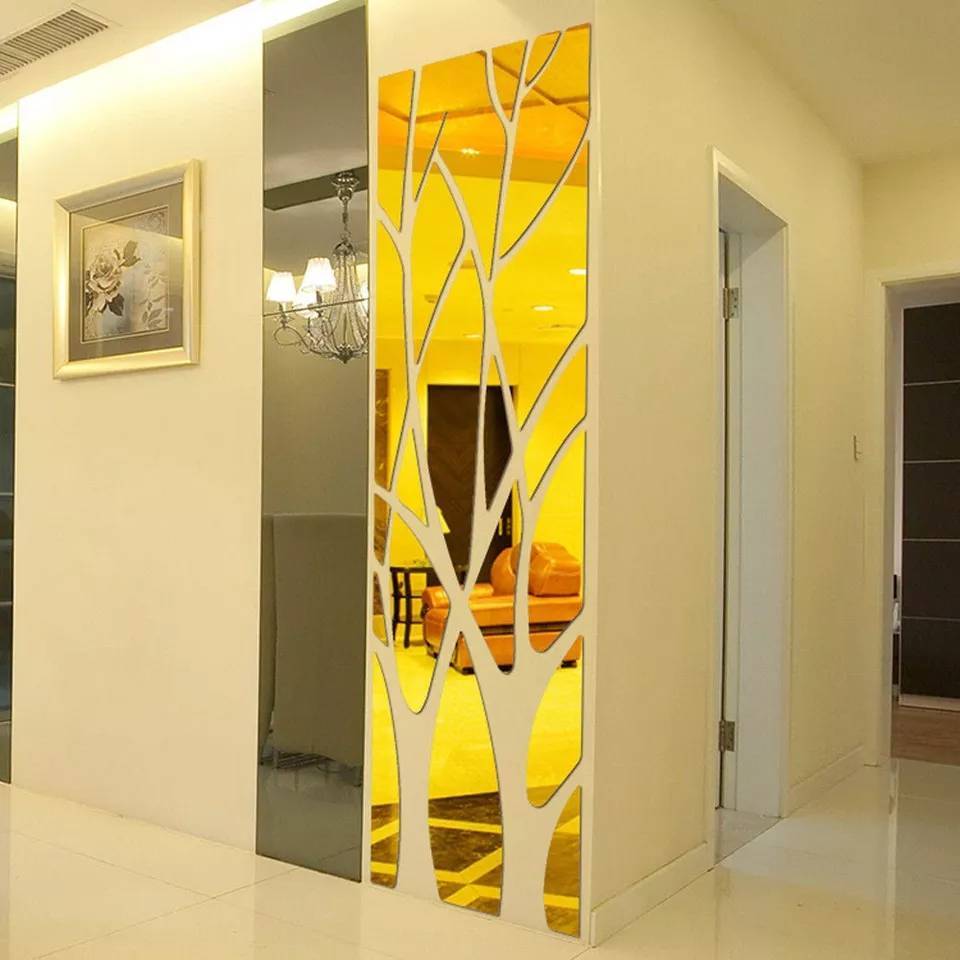 Acrylic Mirror Wall Stickers 3d Golden mirror wall sticker your