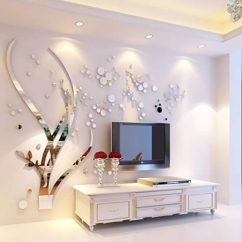 Luxurious 3D Acrylic Tree Silver Mirror Sticker your
