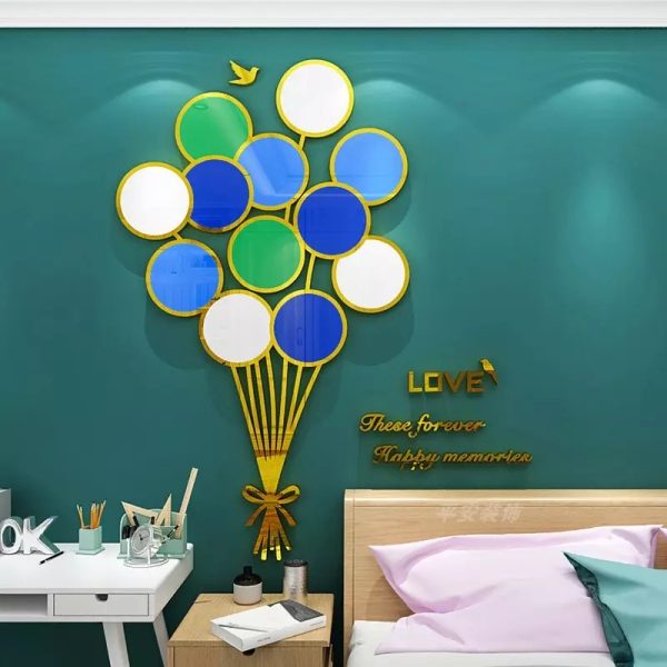 Acrylic Balloon Colorful Mirror Sticker your