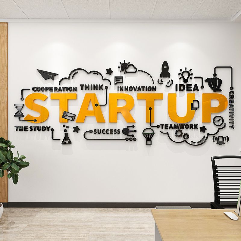 3D Acrylic Startup Deign Mirror Sticker - your e-Shop
